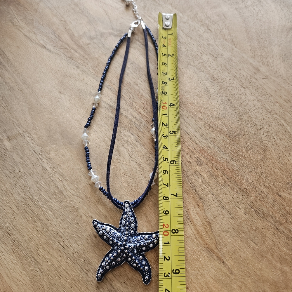 Blue Starfish Pendant Necklace - Picture 4 of 10